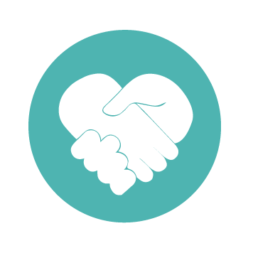 Shaking Heart Hand-Teal